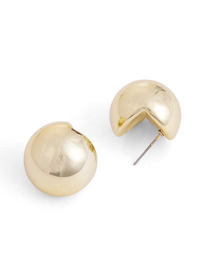 Priyaasi Gold Brass Solid Stud Earrings