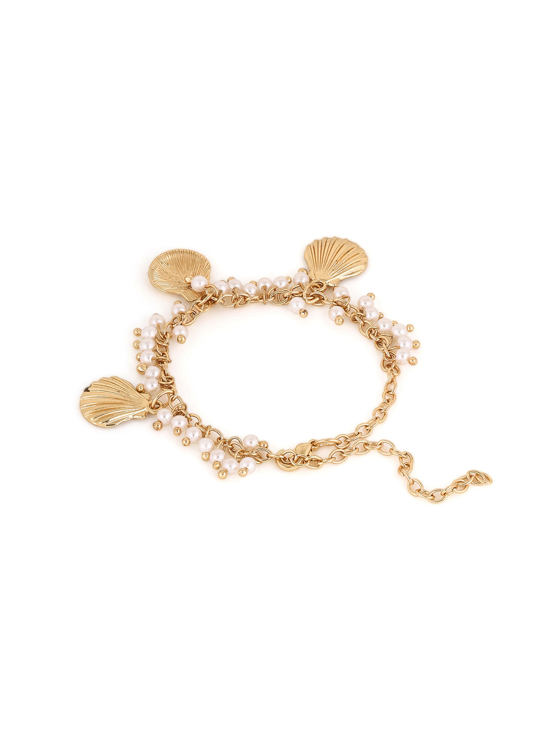 Priyaasi Gold Plated Pearl Contemporary Bracelet