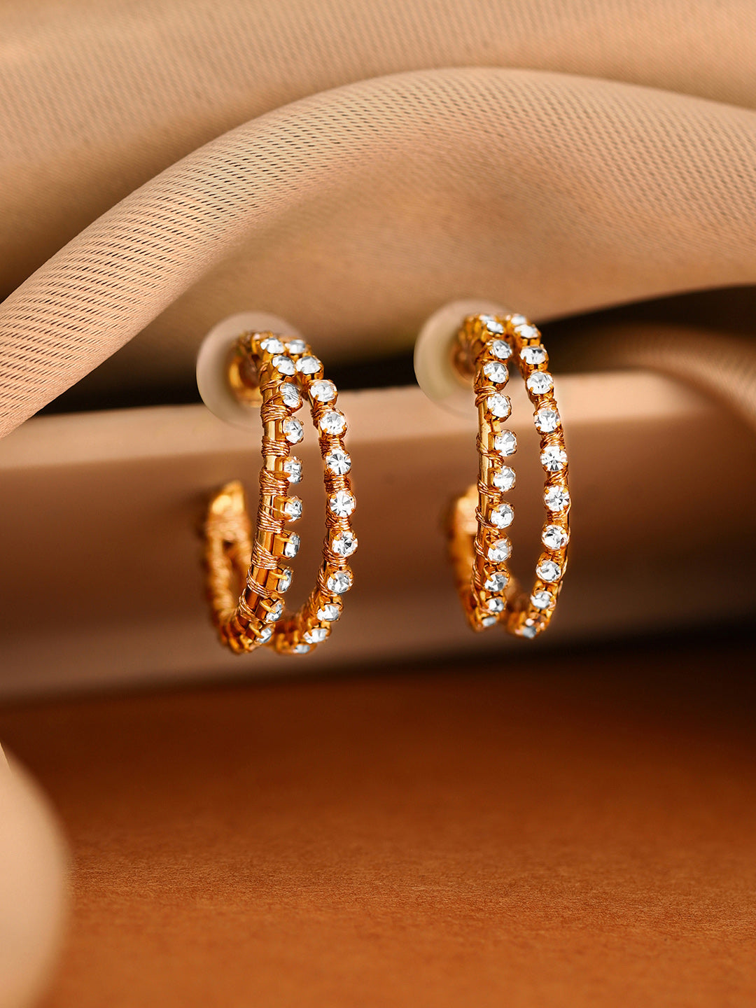 Priyaasi Gold Plated Brass-solid Stud Earrings