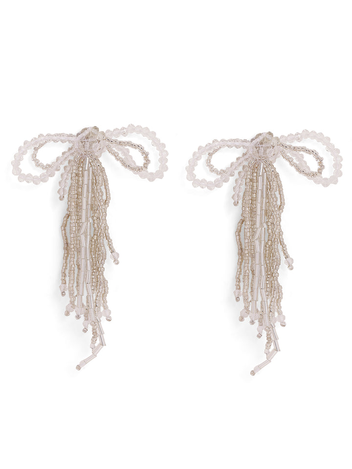 Priyaasi Silver Plated Beaded Drop Earrings