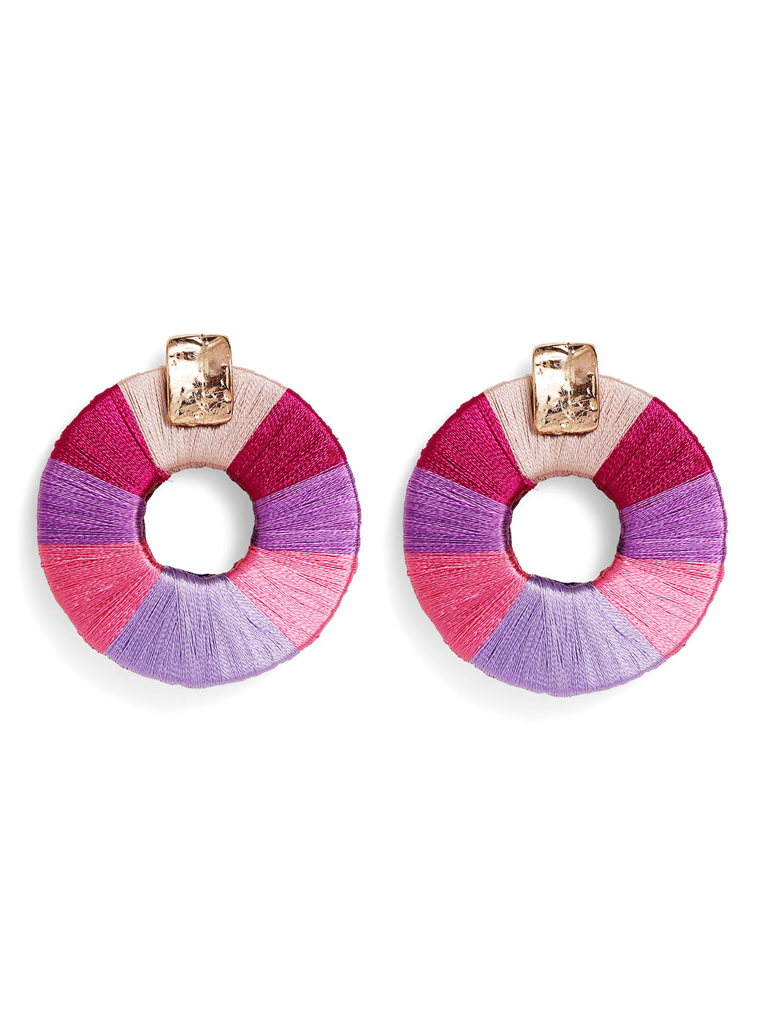 Priyaasi Pink Beaded Drop Earrings
