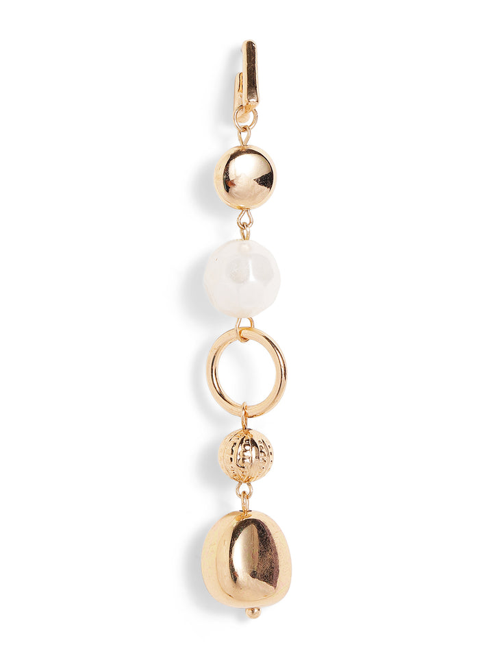 Priyaasi gold plated white drop earrings