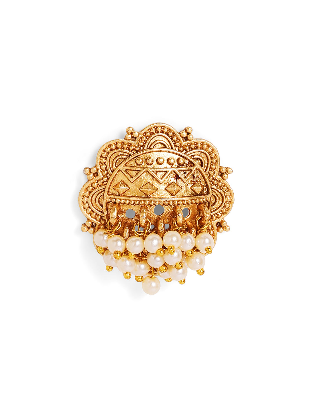 Priyaasi Gold Plated Temple Stud Earrings
