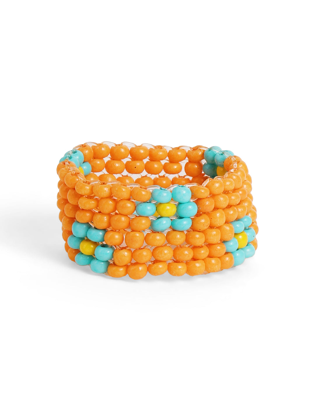 Priyaasi Orange Beaded Ring