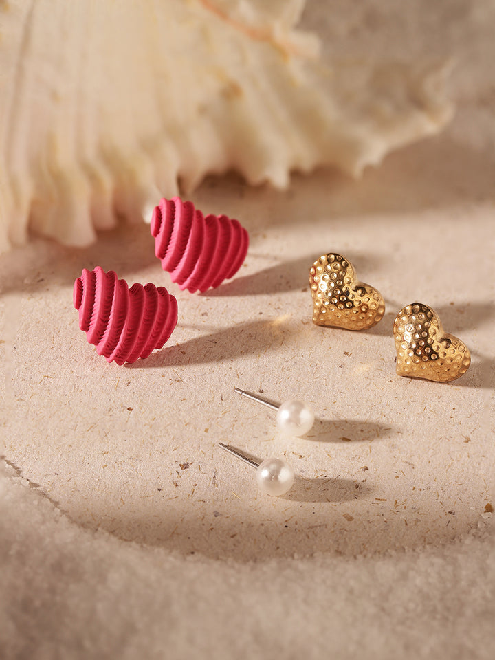 Priyaasi Heart-Shaped Stud Earrings