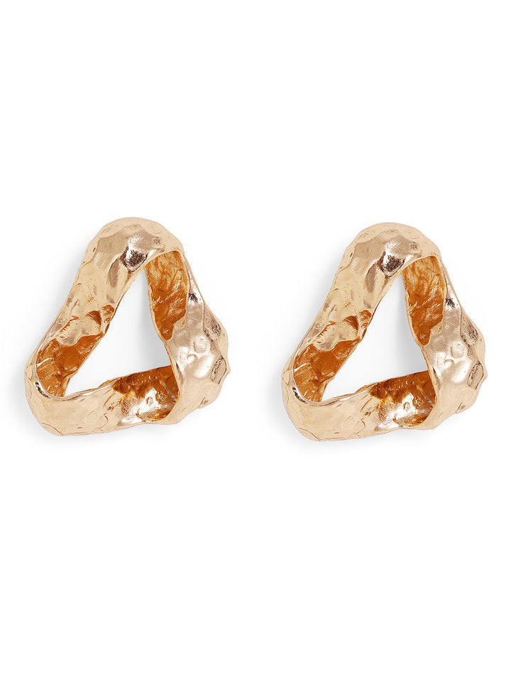 Priyaasi Gold Plated Brass-solid Stud Earrings