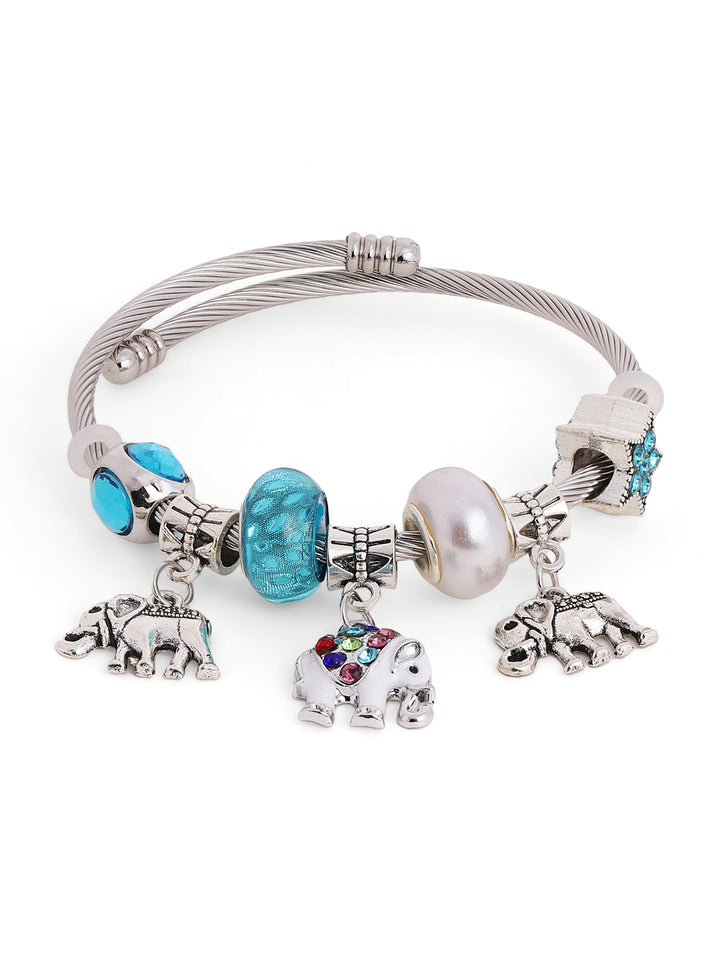 Priyaasi Multi-color Elephant Flora-Fauna Bracelet