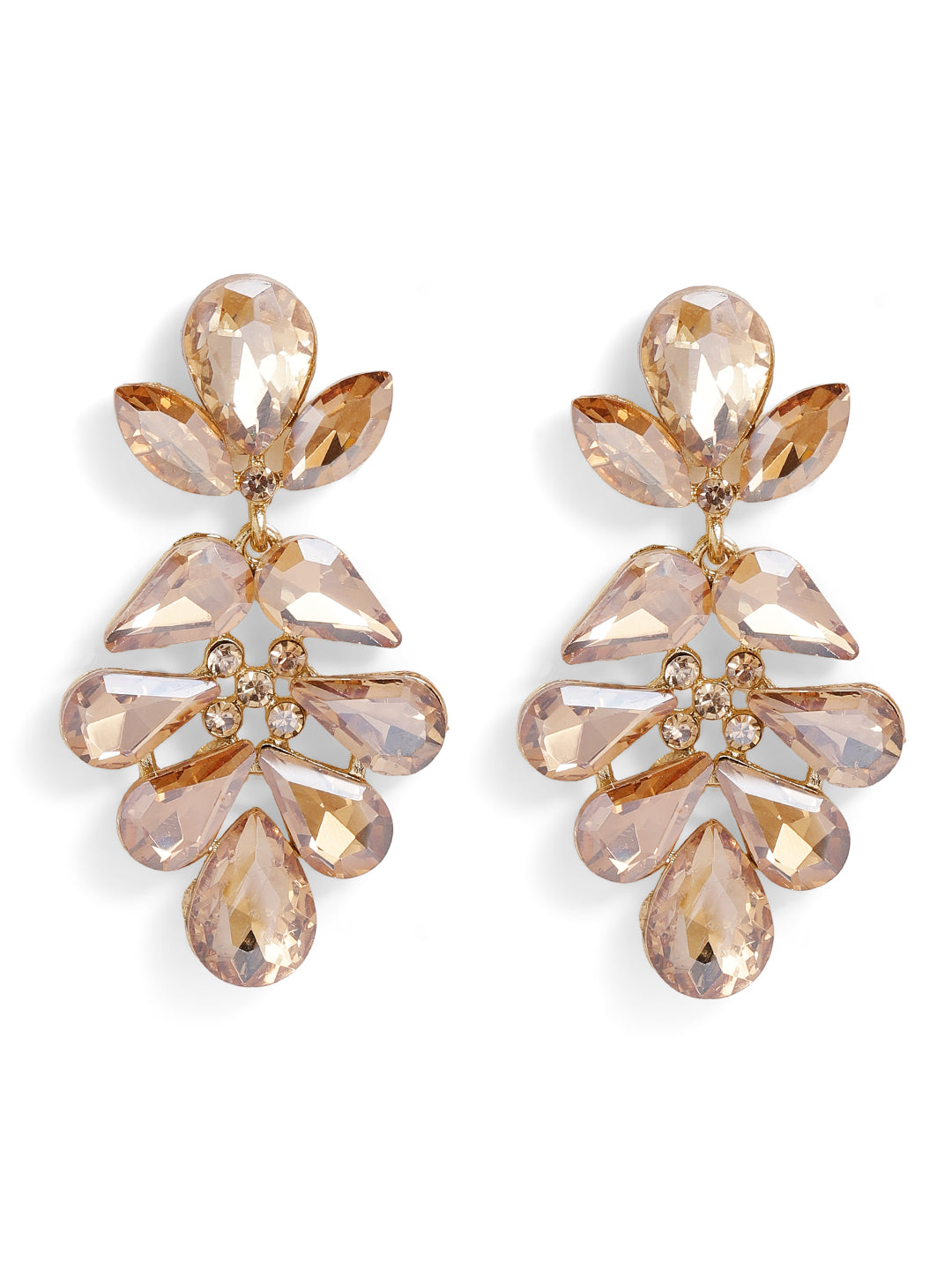 Priyaasi Gold Plated Crystal Drop Earrings