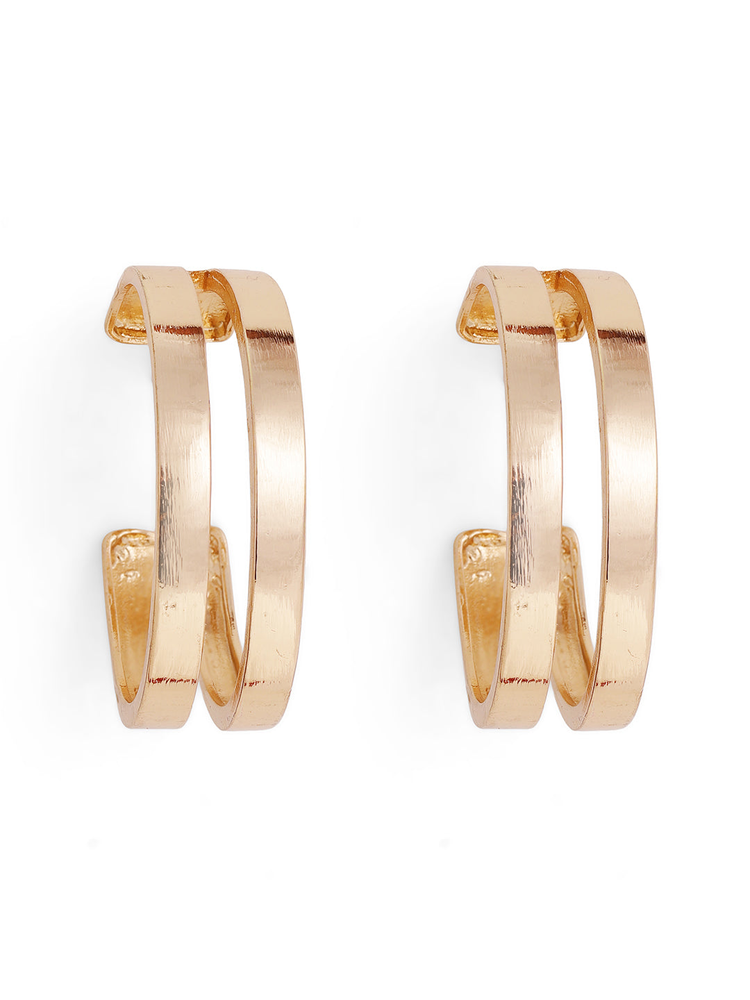 Priyaasi Gold Plated Brass-solid Hoops Earrings