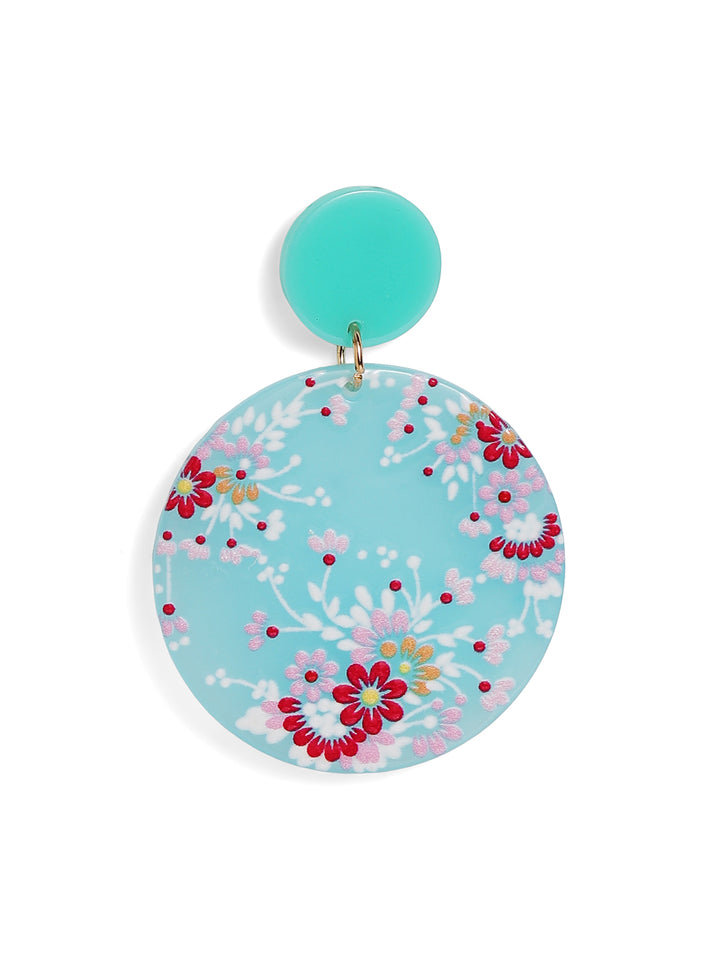 Priyaasi Blue Floral Drop Earrings