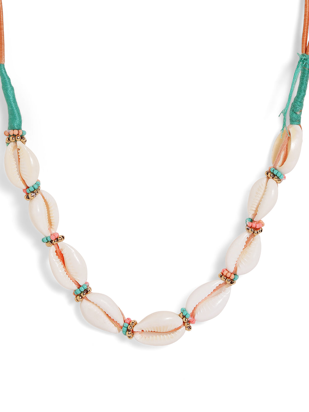 Priyaasi Multi colored white beaded necklace