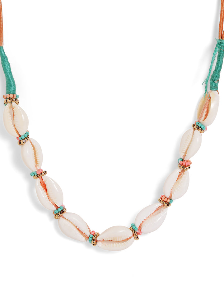 Priyaasi Multi colored white beaded necklace