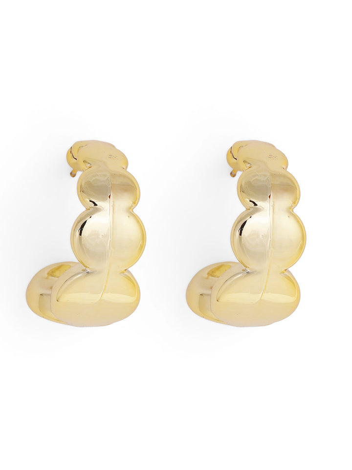 Priyaasi Gold Plated Brass Solid Stud Earrings