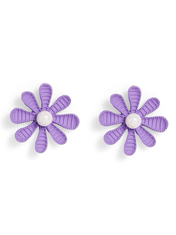 Priyaasi Blue Floral Stud Earrings