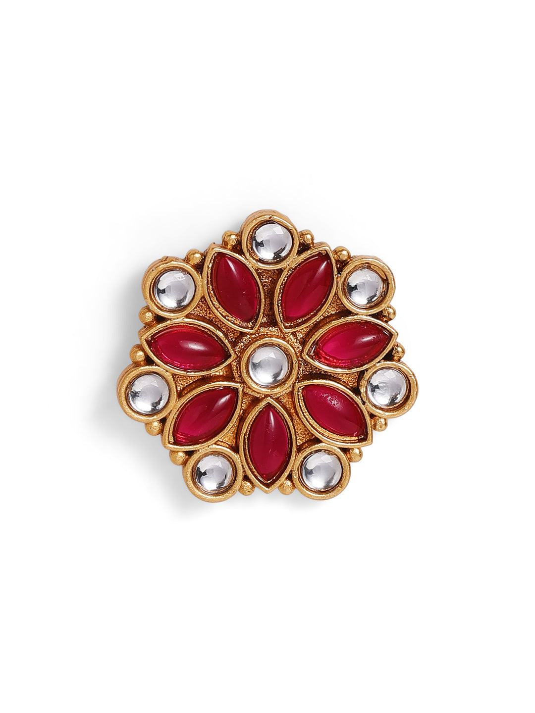 Priyaasi Gold Plated Pink Kundan Stud Earrings