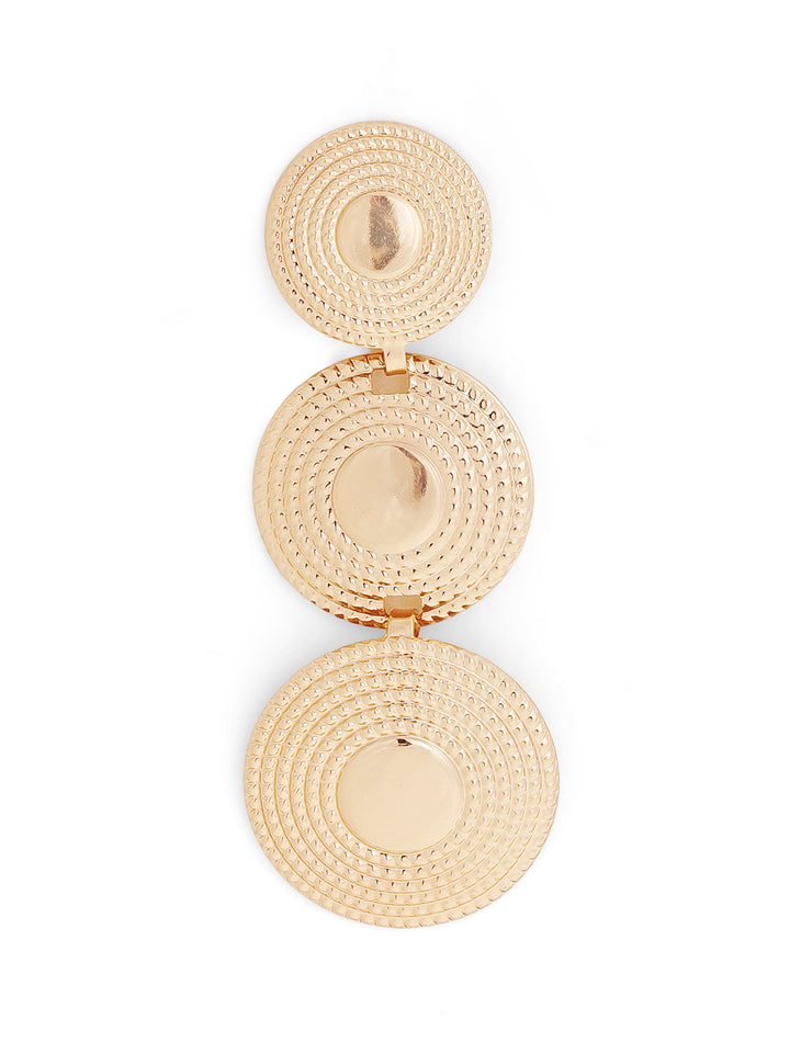 Priyaasi Gold Plated Brass Solid Drop Earrings