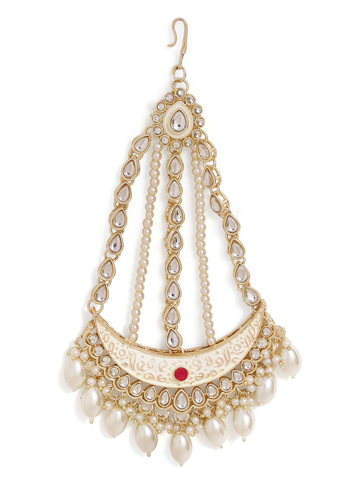 Priyaasi Gold Plated Kundan Chandbali Passa