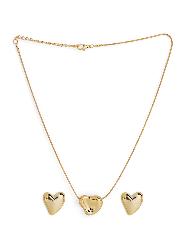 Priyaasi Gold Plated Heart-Shaped Necklace