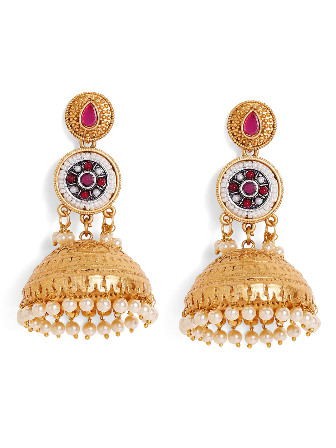 Priyaasi Gold Plated Kundan Jhumka Earrings
