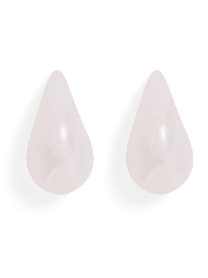Priyaasi White Water Droplet Stud Earrings