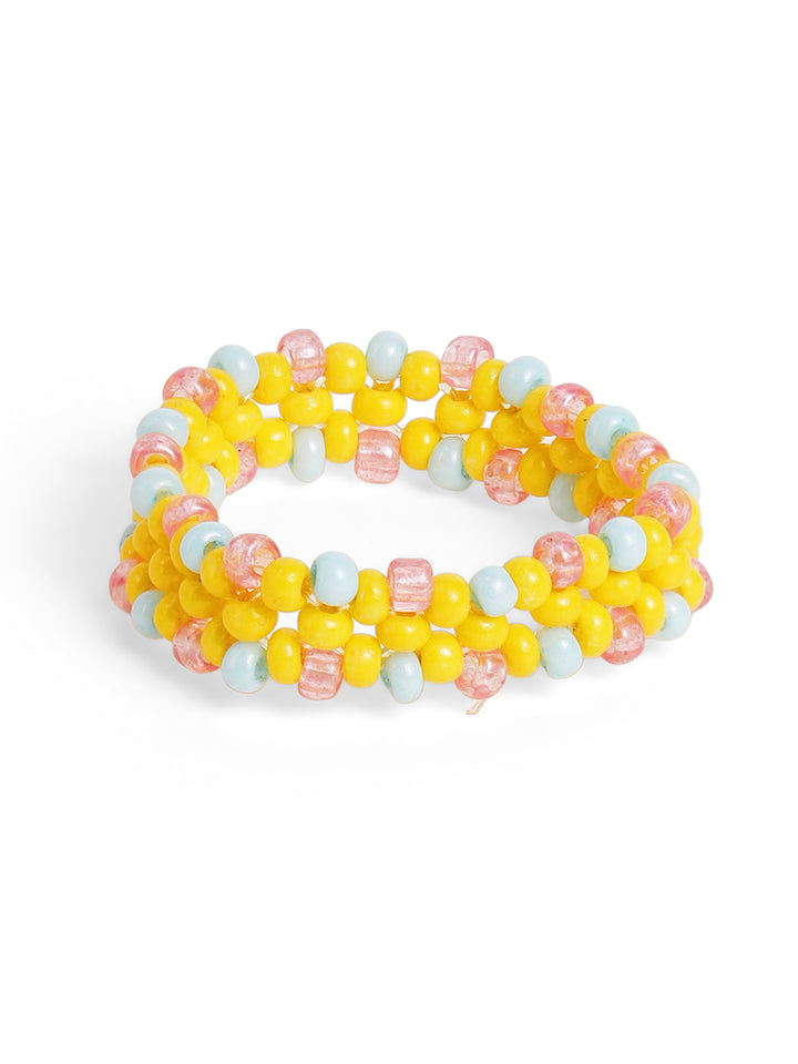 Priyaasi Yellow Beaded Ring