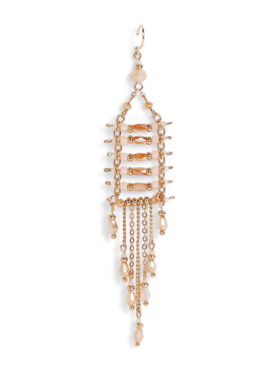 Priyaasi Gold Plated Beaded Dangle Earrings