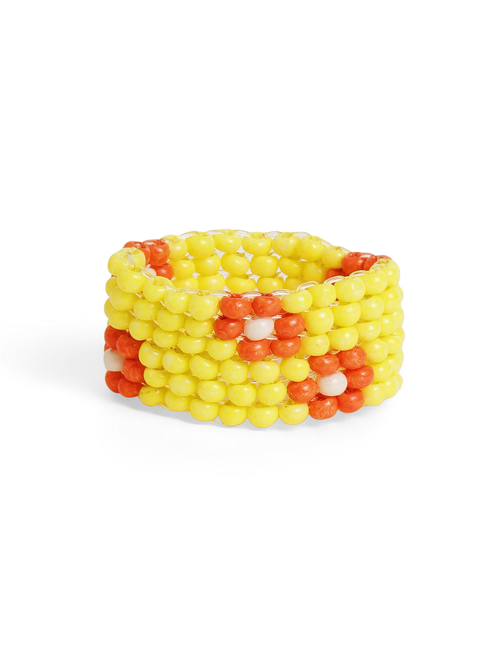 Priyaasi Yellow Beaded Ring
