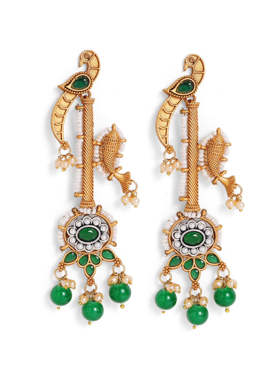 Priyaasi Gold Plated Kundan Dangle Earrings