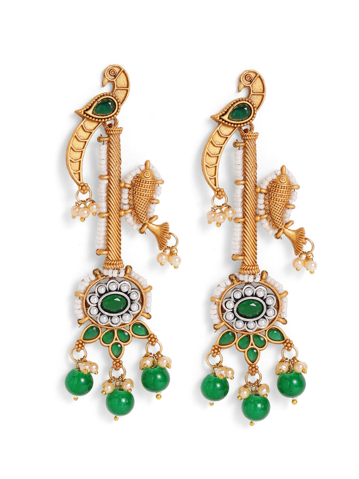 Priyaasi Gold Plated Kundan Dangle Earrings
