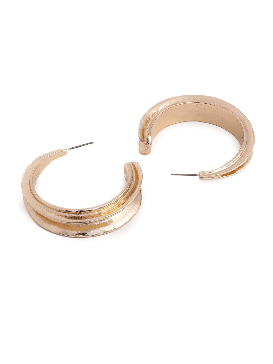 Priyaasi Gold Plated Brass-solid Hoops Earrings
