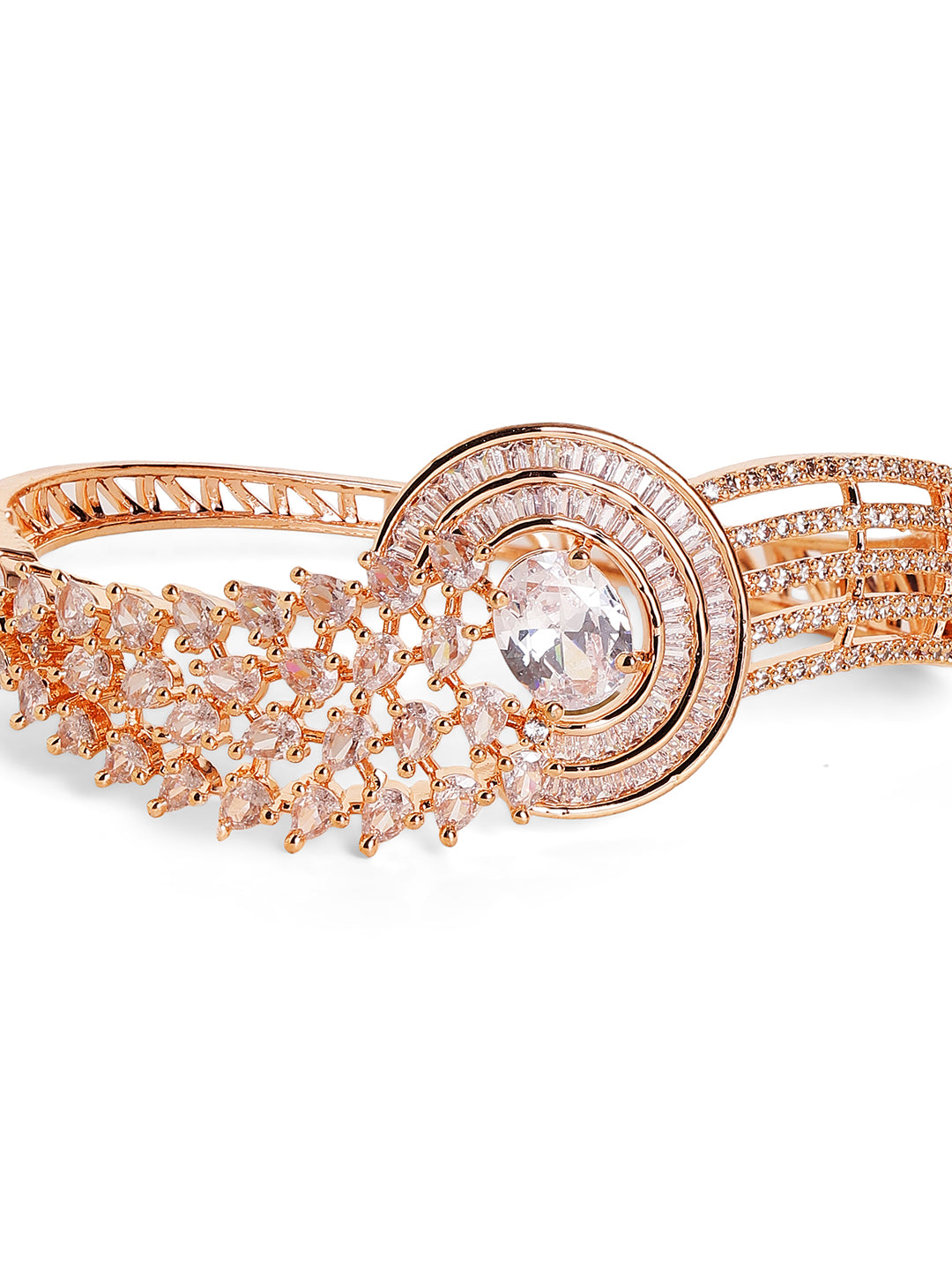Priyaasi Rose Gold Plated American Diamond Crystal Bracelet