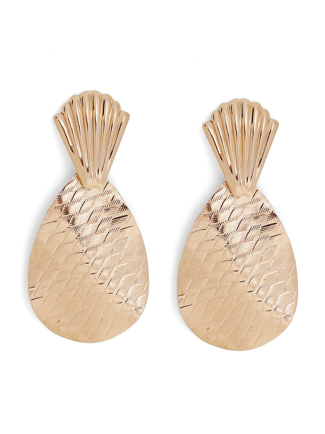 Priyaasi Gold Plated Brass Solid Drop Earrings