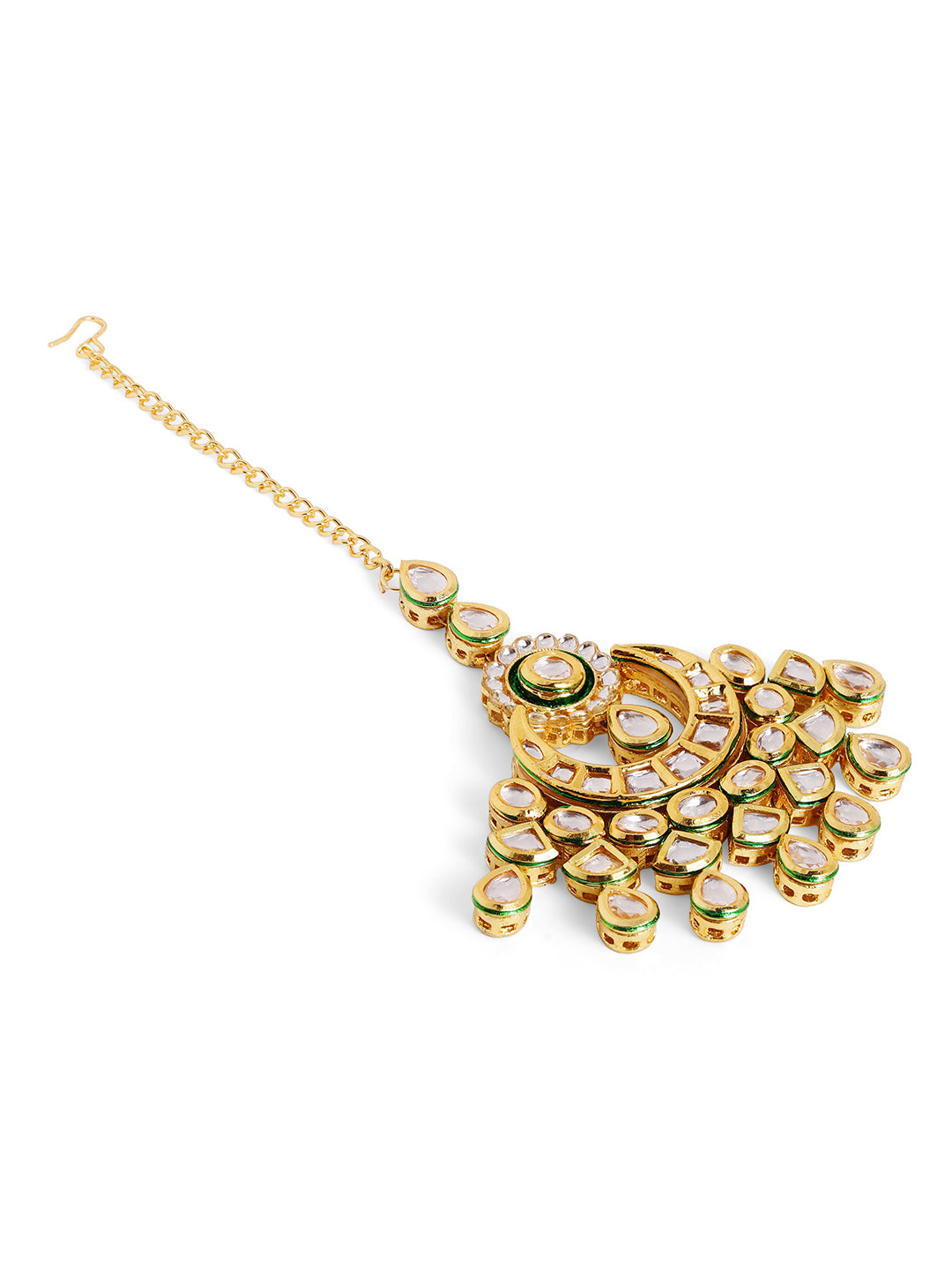 Priyaasi Gold Plated Kundan Chandbali Mangtika