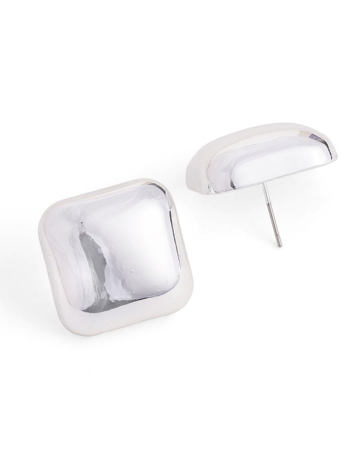 Priyaasi Silver Brass Solid Stud Earrings