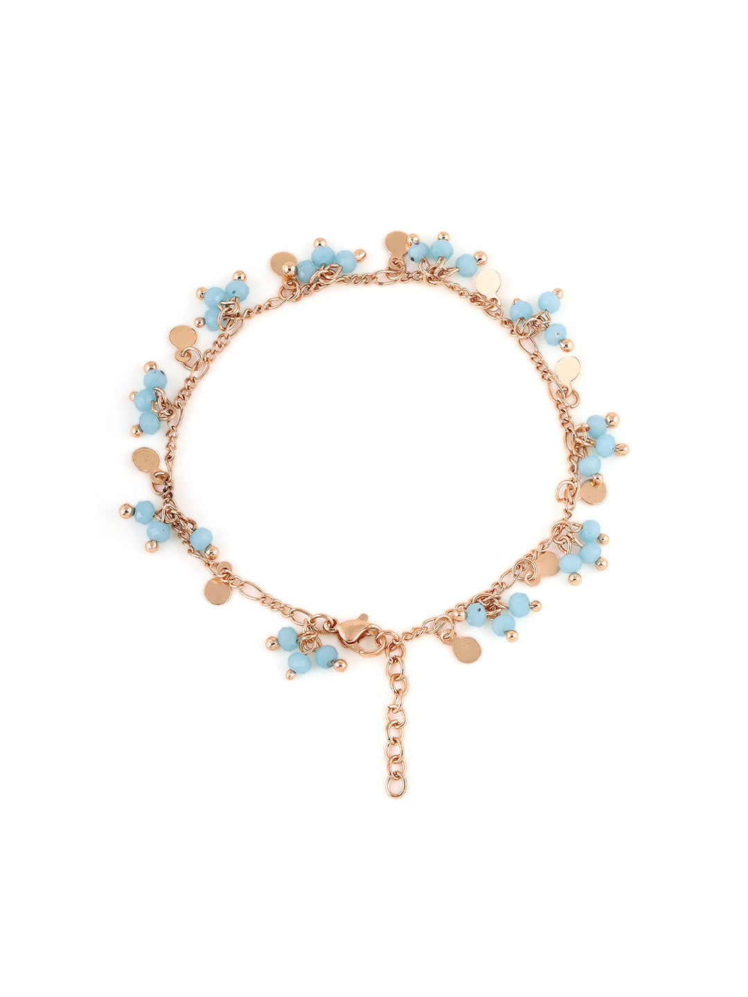 Priyaasi Gold Plated Blue Beads Contemporary Bracelet