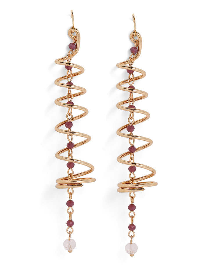 Priyaasi Gold Plated Brass-solid Dangle Earrings
