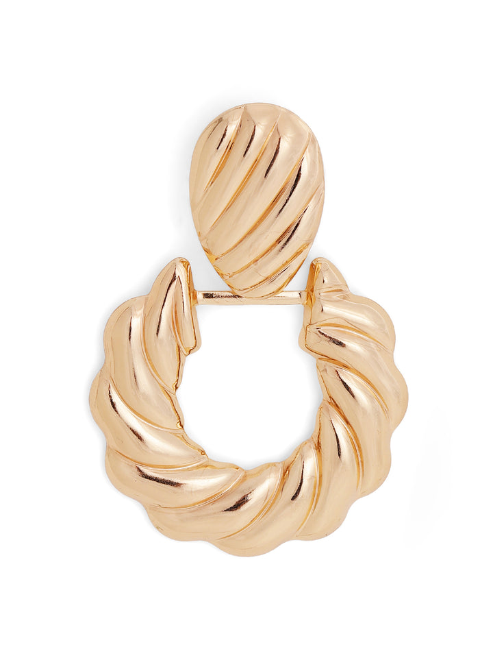 Priyaasi Gold Plated Brass Solid Drop Earrings