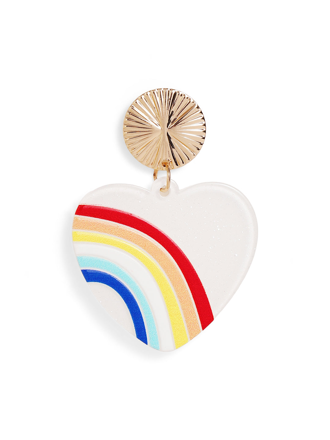 Priyaasi Gold Plated Heart-Shaped Drop Earrings