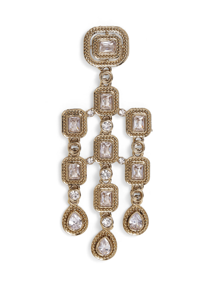 Priyaasi Gold Plated Kundan Dangle Earrings