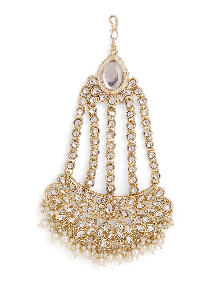 Priyaasi Gold Plated Kundan Chandbali Passa
