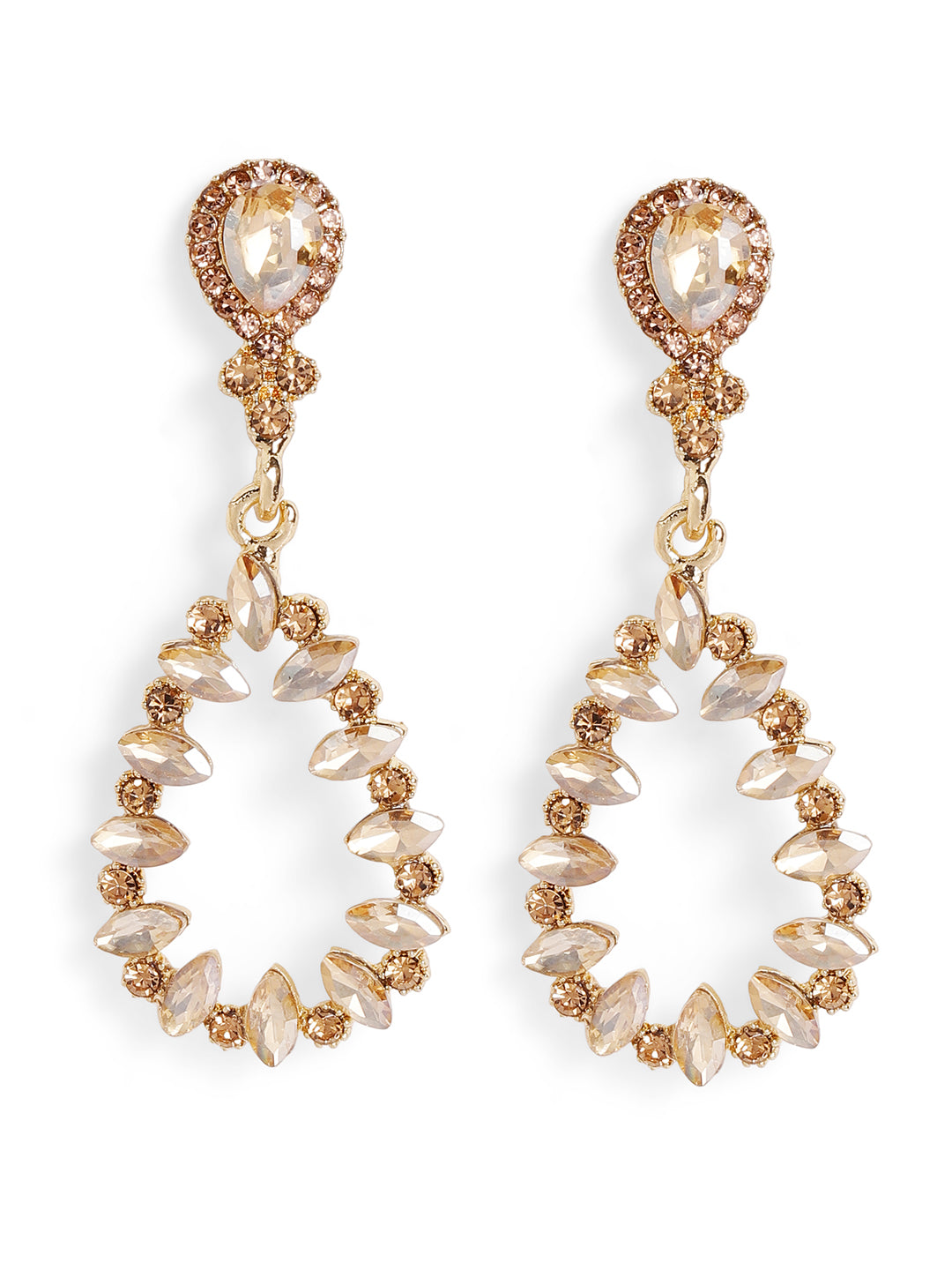 Priyaasi Gold Plated Crystal Drop Earrings
