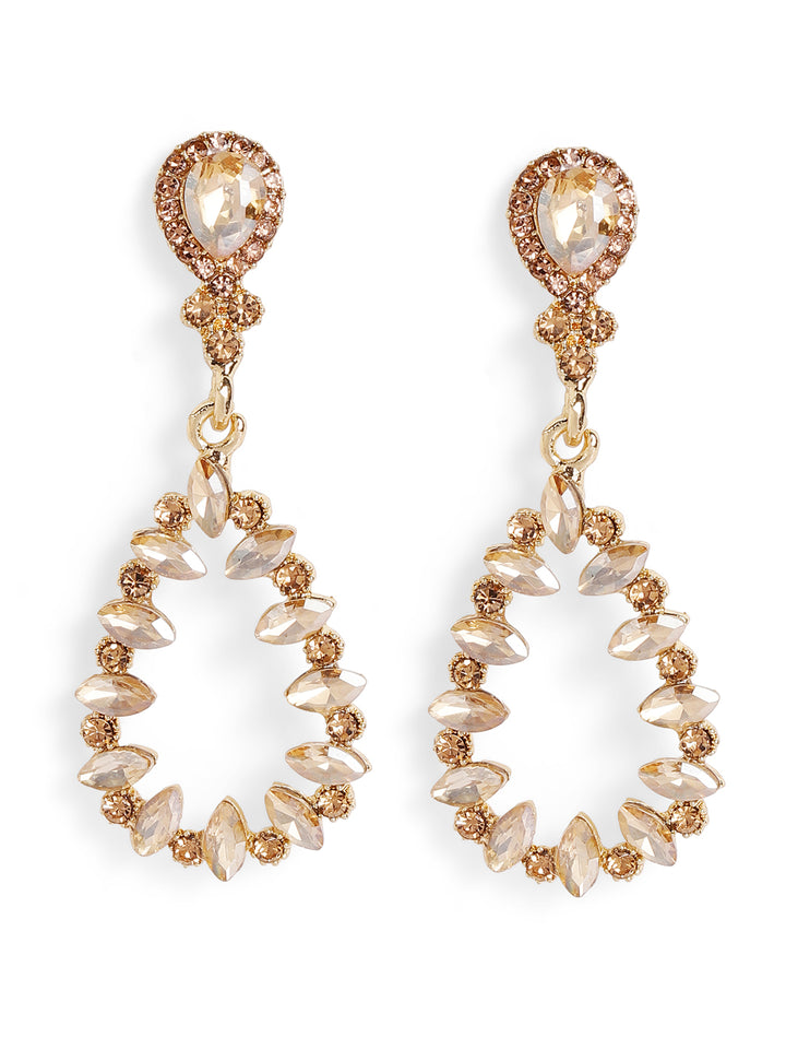Priyaasi Gold Plated Crystal Drop Earrings