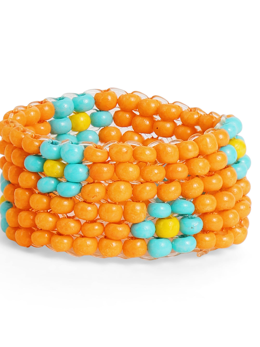 Priyaasi Orange Beaded Ring