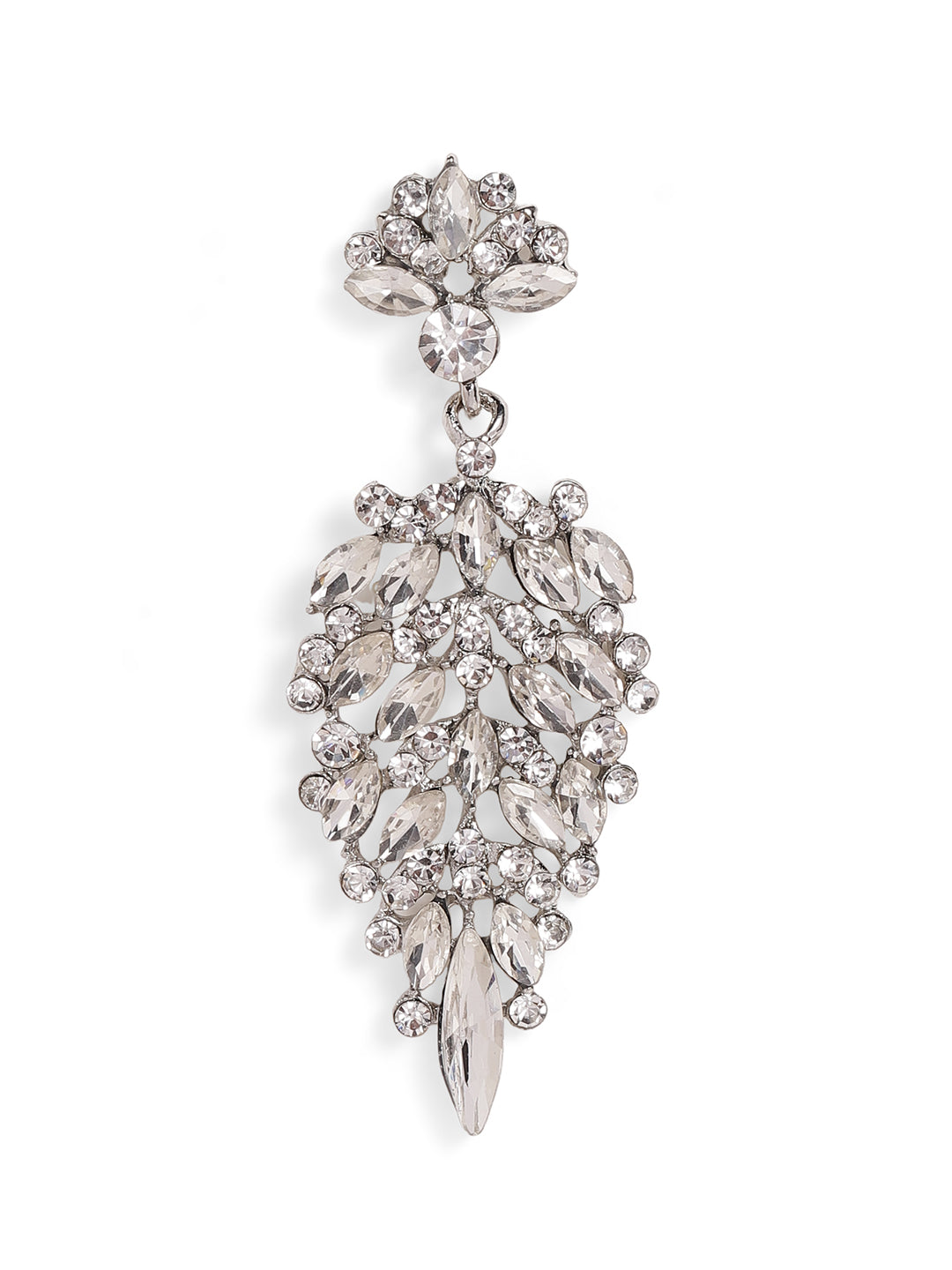 Priyaasi Silver Plated Crystal Drop Earrings