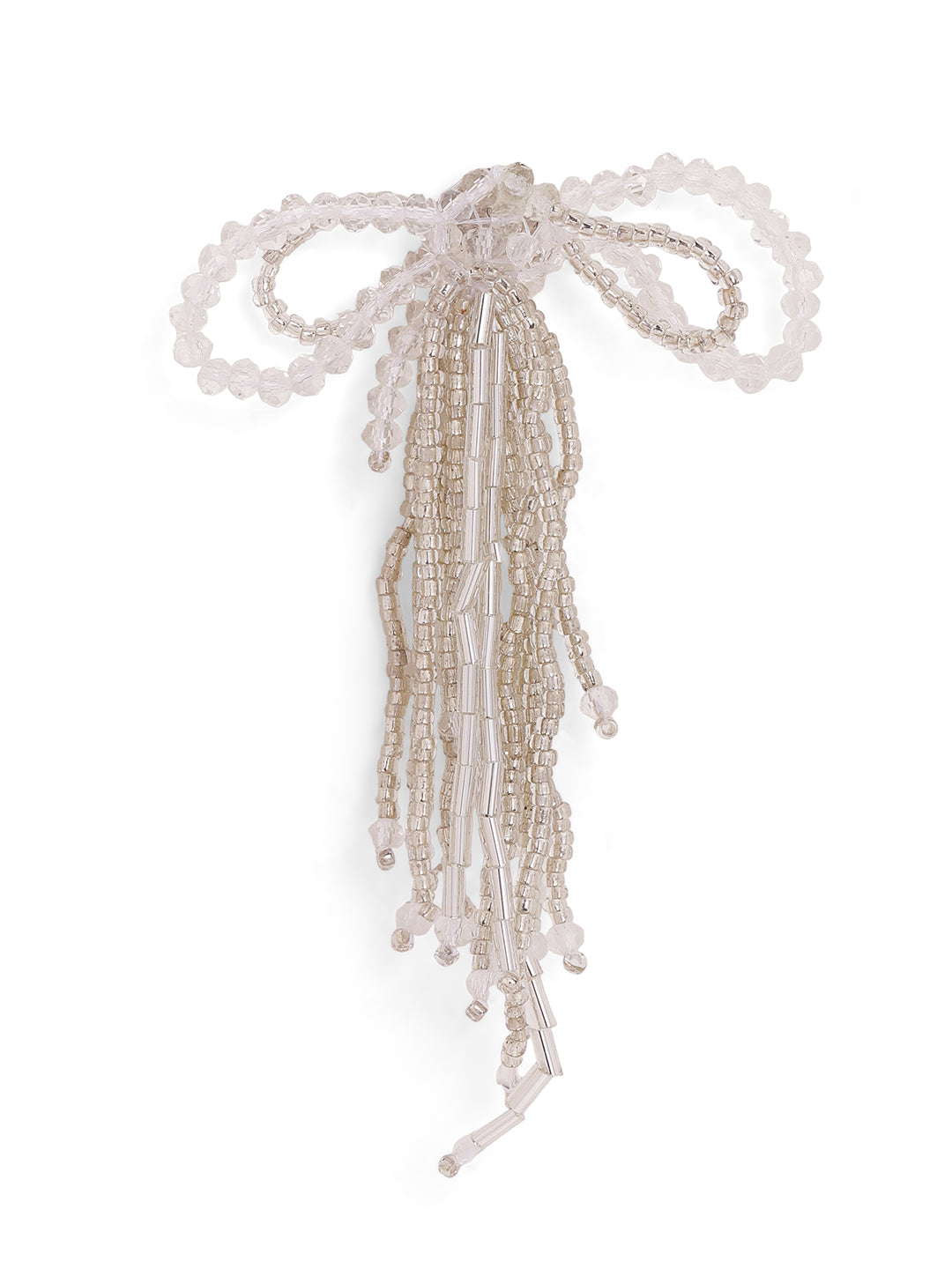 Priyaasi Silver Plated Beaded Drop Earrings