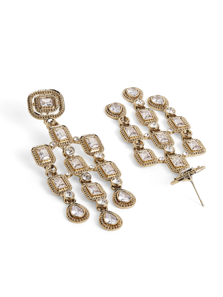 Priyaasi Gold Plated Kundan Dangle Earrings