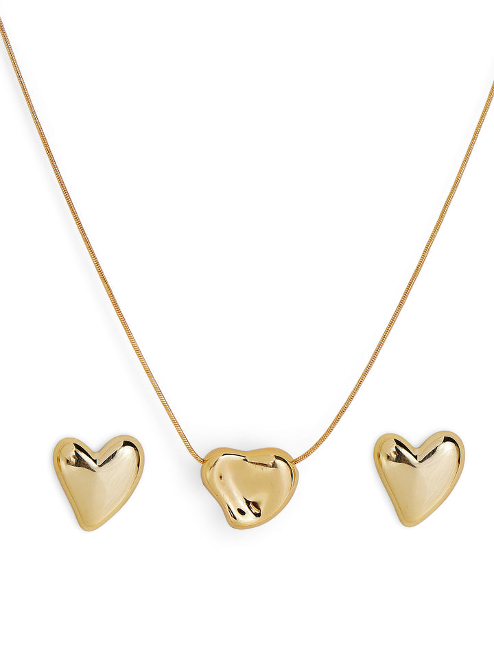 Priyaasi Gold Plated Heart-Shaped Necklace
