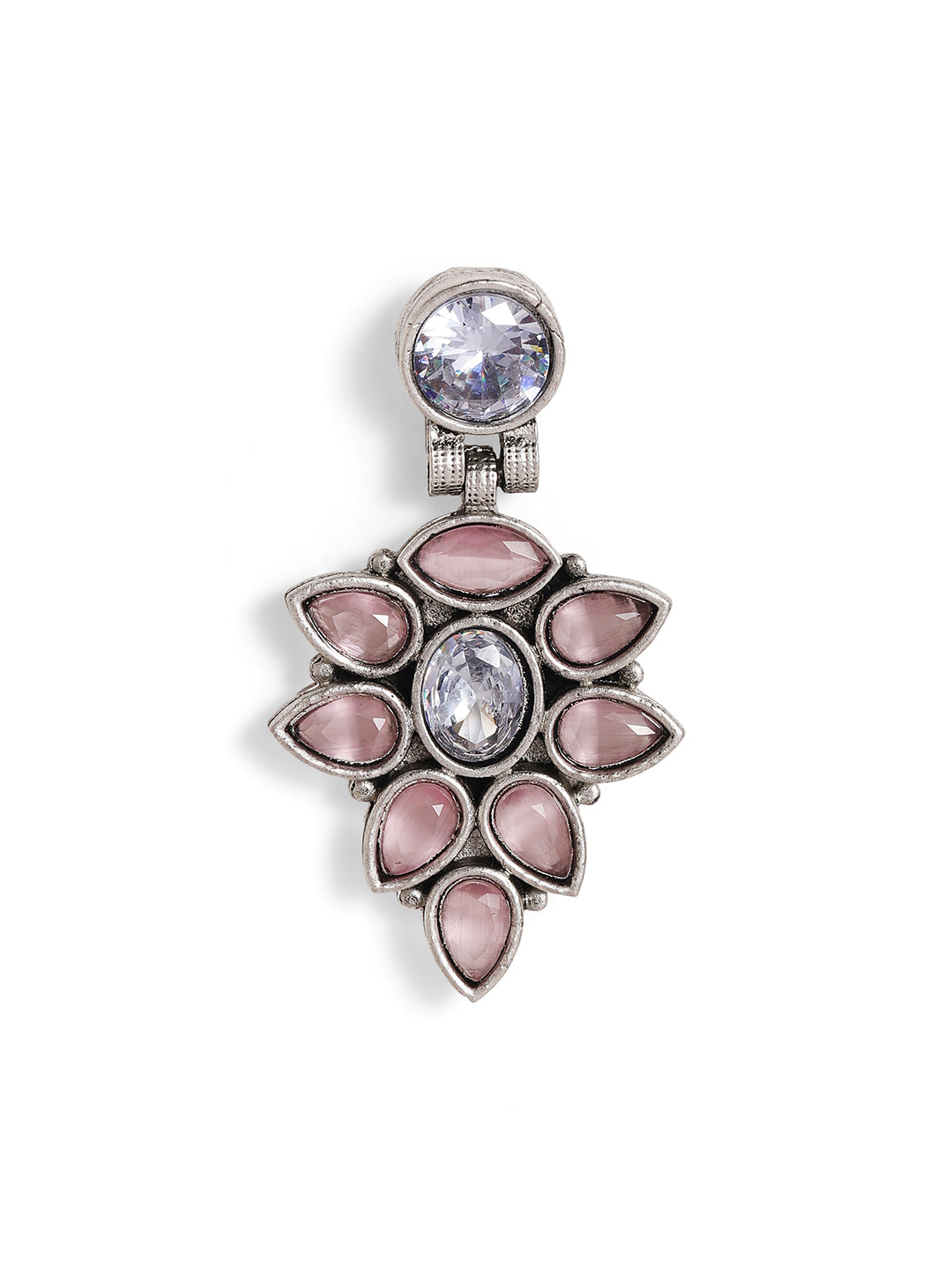 Priyaasi Silver Plated Crystal Drop Earrings