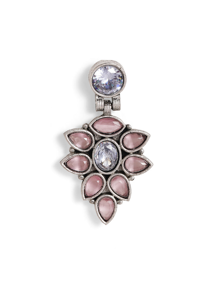 Priyaasi Silver Plated Crystal Drop Earrings