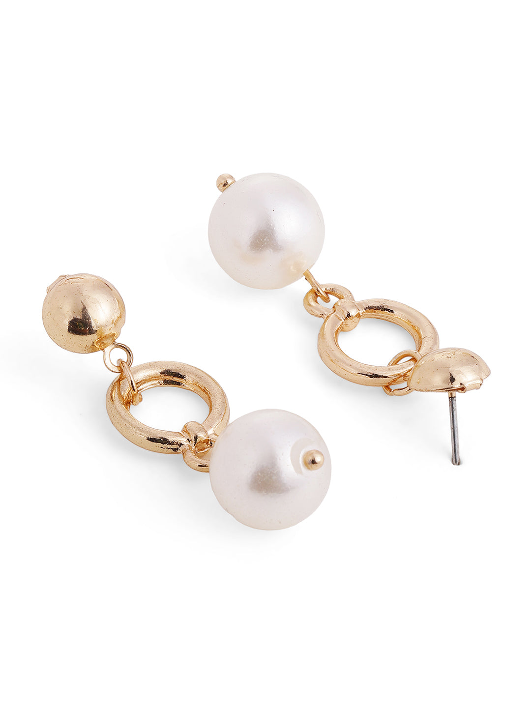 Priyaasi Gold Plated Brass-solid Drop Earrings